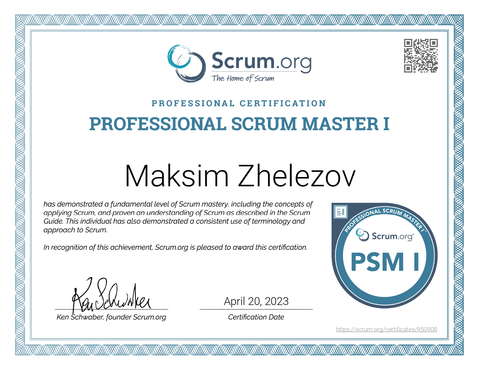 PSM I - Professional Scrum Master I