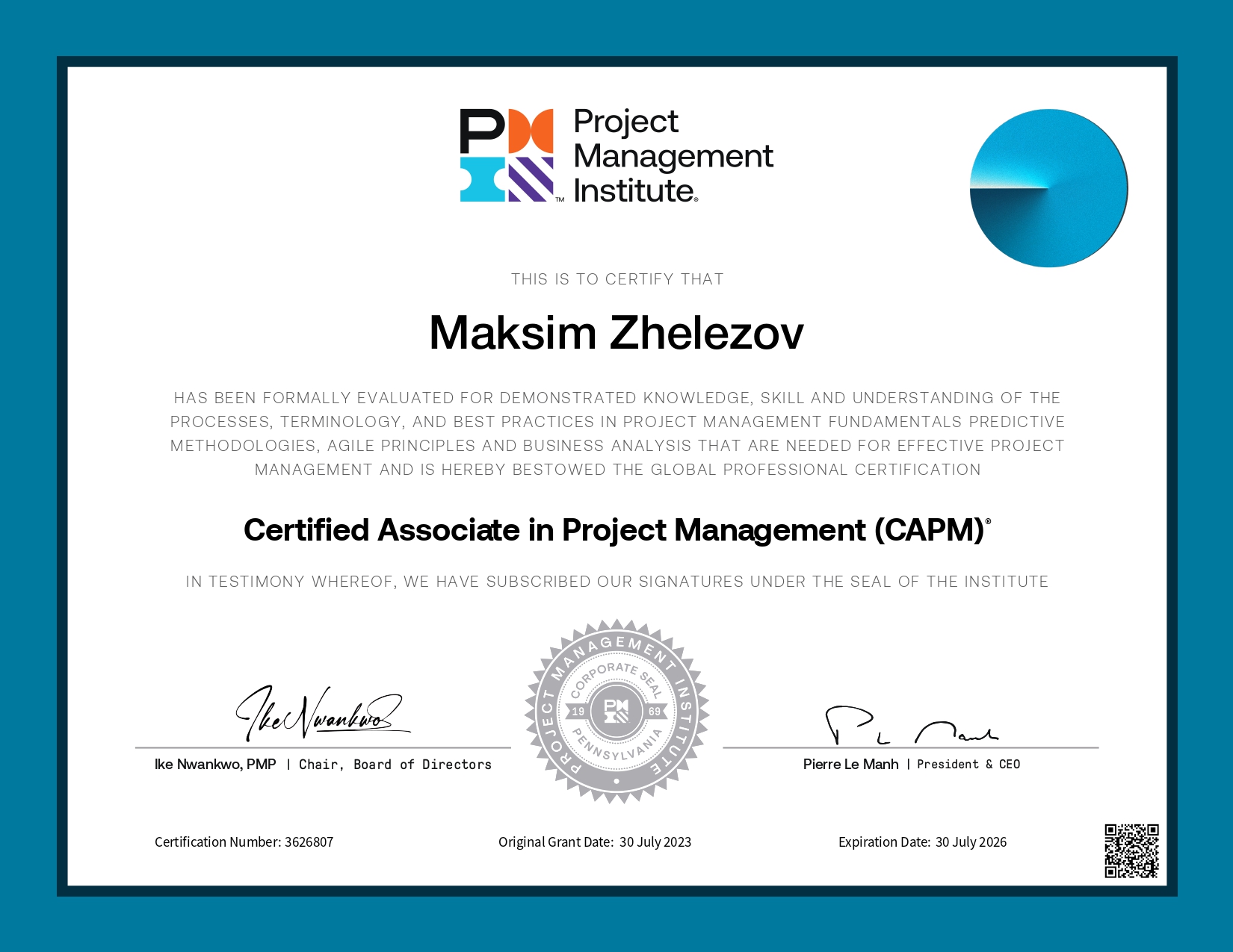 CAPM - Certified Associate in Project Management